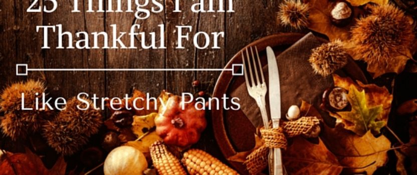 25 Things I Am Thankful For. Like Stretchy Pants.